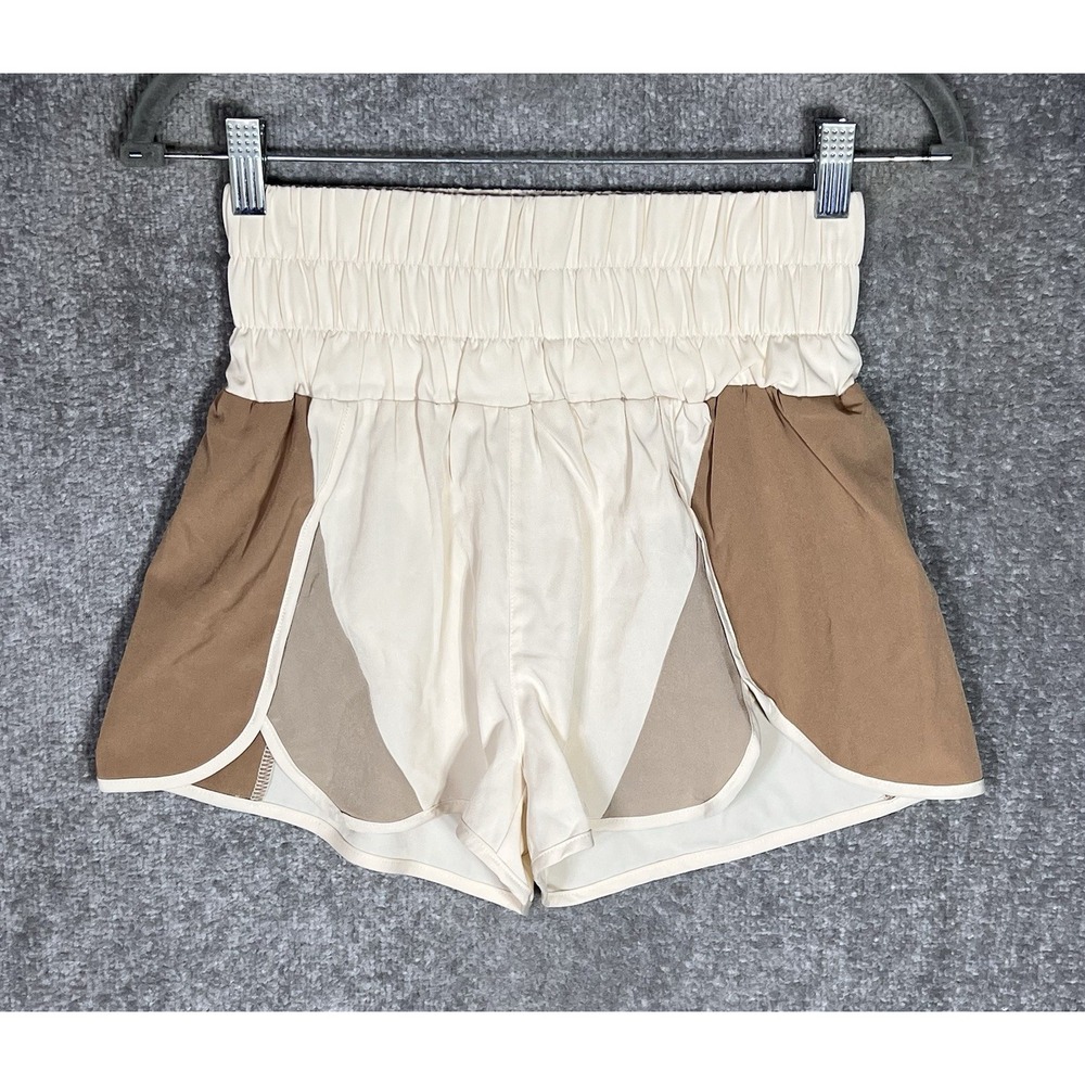 NEW IN Shorts Womens Size Small Wide Elastic Waistband High Rise Stretch Lined